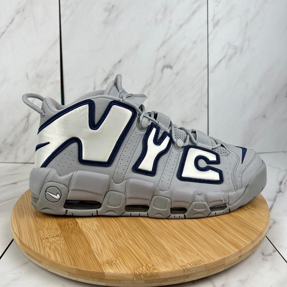 Nike Air More Uptempo QS 'NYC' Mens Size 12 Gray White Sneakers AJ3137-001